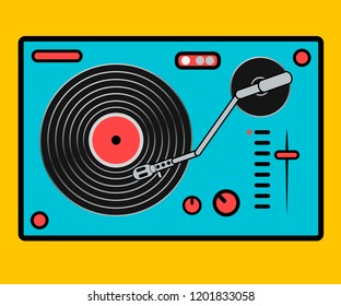 Vinyl Player Retro Flat