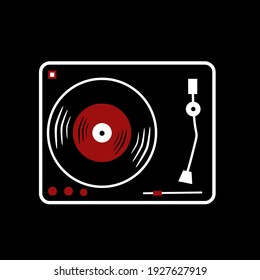 vinyl player in the style of minimalism - vector