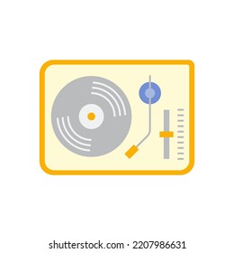 Vinyl player, turntable vinyl icon in color, isolated on white background 