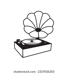 Icono girable del reproductor de vinilo. Estilo retro, Dispositivo para reproducción de sonido mecánico, Vinyl vintages clásico estilo, Icono de reproductor de vinilo de fin de semana. Isométrico del vector del reproductor de vinilo para el diseño web.