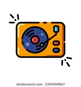 Ilustración de vectores de iconos girables del reproductor de vinilo