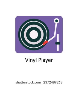 Vinyl Player vector Flat Icon Design illustration. Symbol on White background EPS 10 File 