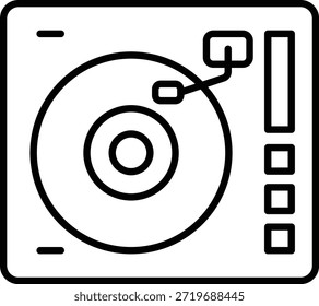 Icono de Vector de reproductor de vinilo. Se puede utilizar para aplicaciones de impresión, móviles y de Web.