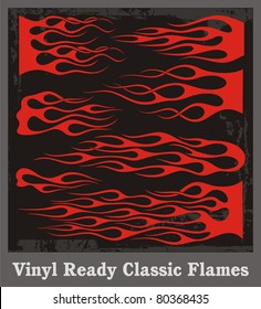 Vinyl ready flames set. Great for vehicle graphics and T-shirt decals.