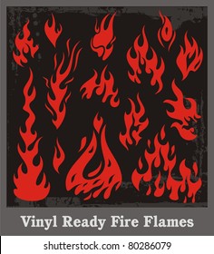 Vinyl ready red fire flames. Great for vehicle graphics and T-shirt decals.