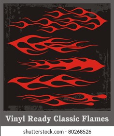 Vinyl ready red flames. Great for vehicle graphics and T-shirt decals.