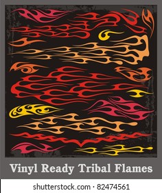 Vinyl ready tribal flames. Vector graphics, great for car, motorbike and t-shirt decals and stickers.