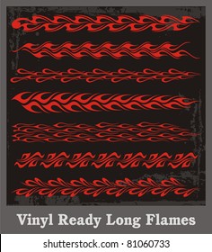 Vinyl ready vehicle graphics in red. Ready-to-cut vector images.