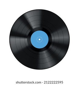 Reale Vinyl-Komposition mit Bild von lp-Vinyl-Scheibe auf transparentem Hintergrund, Vektorgrafik