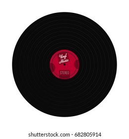 Vinyl realistic record. Retro sound carrier. Vector illustration.