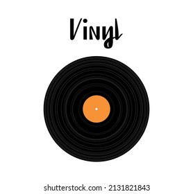 Vinyl Record 12-Zoll-Disk-Symbol. Vektorgrafik auf weißem Hintergrund. Retro-Symbol für Musik