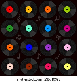 Vinyl record background. Vector illustration