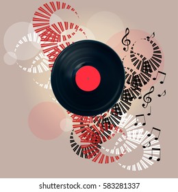 Vinyl record banner.EPS10