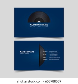 Vinyl Record Business Card Template.