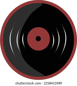 Vinyl record or CD icon, vector, cartoon illustration. Vintage music elements that can be used for social media content or presentations, podcast, voice over, audio production needs