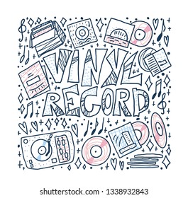 Vinyl record concept. Vector color illustration.