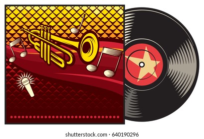 vinyl record with cover 