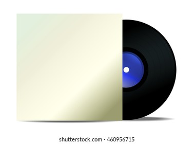 vinyl record with cover mock up