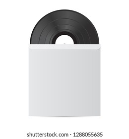 Vinyl record with cover mockup