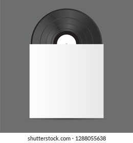 Vinyl record with cover mockup