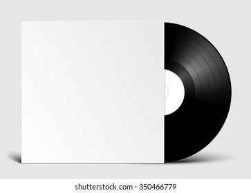Vinyl Record with Cover Mockup