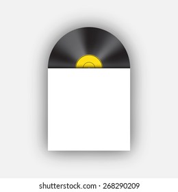 Vinyl record with cover, vector
