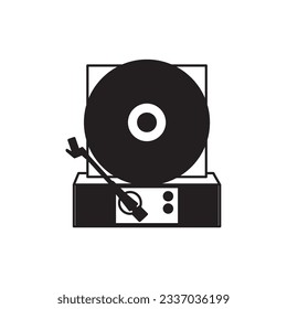 Vinyl record Device for mechanical sound reproduction, Vinyl vector vintages classic style, Weekend vinyl player icon. Isometric of vinyl player vector illustration for web design.