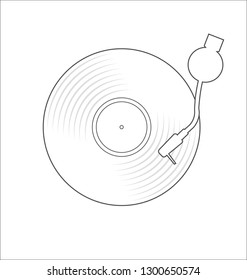Vinyl record disc flat simple concept vector illustration 