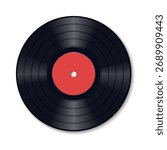 Vinyl record. Vinyl disk music.  Realistic vintage gramophone disc.