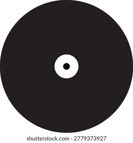 Vinyl Record Disk Vector Icon, Retro Music Album and Audio CD Flat Illustration
