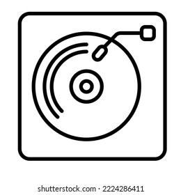 Vinyl Record, DJ Mixer Icon Logo Design Vector Template Illustration Sign And Symbol Pixels Perfect