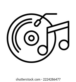 Vinyl Record, DJ Mixer Icon Logo Design Vector Template Illustration Sign And Symbol Pixels Perfect