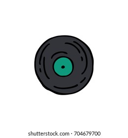 vinyl record doodle icon
