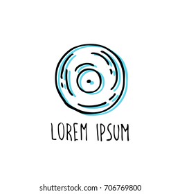 vinyl record doodle icon