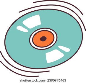Vinyl Record Doodle Vector Illustration