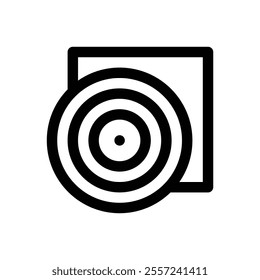 Vinyl record. Editable stroke vector icon.