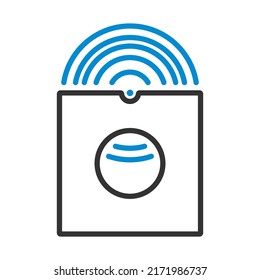 Vinyl Record In Envelope Icon. Editable Bold Outline With Color Fill Design. Vector Illustration.
