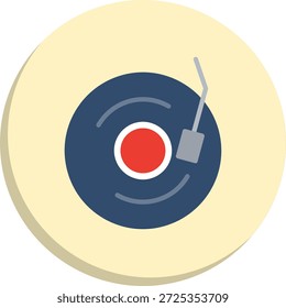 Icono de estilo de círculo plano de registro de vinilo