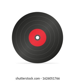 Vinyl record flat icon with long shadow.
