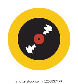 Vinyl record flat icon. You can be used Vinyl record icon for several purposes like: websites, UI, UX, print templates, promotional materials, info-graphics, web and mobile phone apps.
