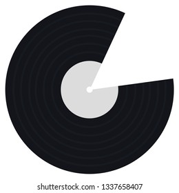 Vinyl record in flat style. Vector illustration on white background.