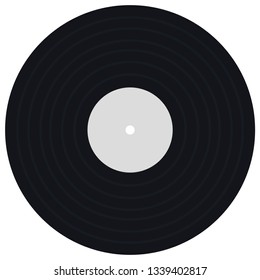 Vinyl record in flat style. Vector illustration on white background.
