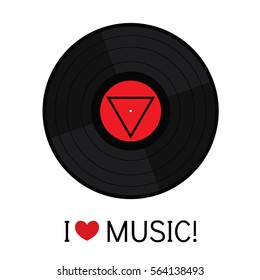 Vinyl record in a flat style. Vector illustration for a card or poster, print on clothes.