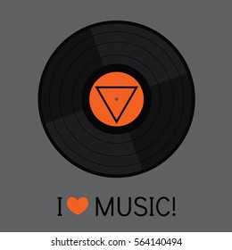 Vinyl record in a flat style. Vector illustration for a card or poster, print on clothes.