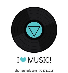 Vinyl record in a flat style. Vector illustration for a card or poster, print on clothes.