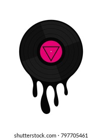 Vinyl record in a flat style. Vector illustration for a card or poster, print on clothes.