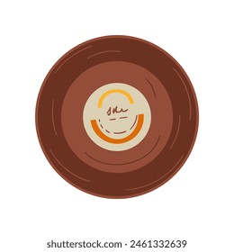 Vinyl record flat vector illustration isolated on white.