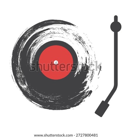 Vinyl record grunge style. Vinyl disk music.  Realistic vintage gramophone disc.