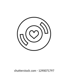 vinyl record with heart  icon. Element of Valentine's Day icon for mobile concept and web apps. Detailed vinyl record with heart  icon can be used for web and mobile