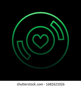 vinyl record with heart nolan icon. Simple thin line, outline vector of Heartbeat icons for ui and ux, website or mobile application